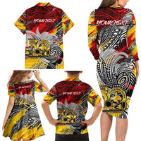 Papua New Guinea 50th Independence Day Family Matching Long Sleeve Bodycon Dress and Hawaiian Shirt Celebrate Our History, Inspire Our Future DT02 - Polynesian Pride