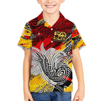 Papua New Guinea 50th Independence Day Family Matching Off The Shoulder Long Sleeve Dress and Hawaiian Shirt Celebrate Our History, Inspire Our Future DT02 Son's Shirt Art - Polynesian Pride