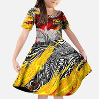 Papua New Guinea 50th Independence Day Kid Short Sleeve Dress Celebrate Our History, Inspire Our Future DT02 KID Art - Polynesian Pride