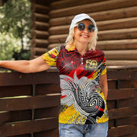 Papua New Guinea 50th Independence Day Women Polo Shirt Celebrate Our History, Inspire Our Future DT02 - Polynesian Pride