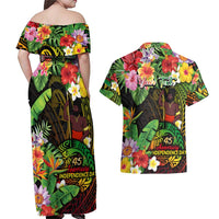 45th Anniversary of Freedom Vanuatu Couples Matching Off Shoulder Maxi Dress and Hawaiian Shirt Island Pride Cultural Power Pacific Unity DT02 - Polynesian Pride