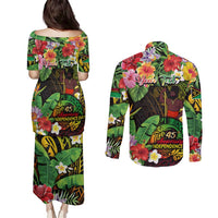 45th Anniversary of Freedom Vanuatu Couples Matching Puletasi and Long Sleeve Button Shirt Island Pride Cultural Power Pacific Unity DT02 - Polynesian Pride