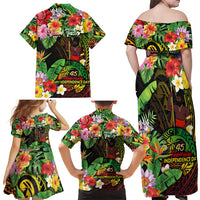 45th Anniversary of Freedom Vanuatu Family Matching Off Shoulder Maxi Dress and Hawaiian Shirt Island Pride Cultural Power Pacific Unity DT02 - Polynesian Pride