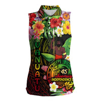 45th Anniversary of Freedom Vanuatu Women Sleeveless Polo Shirt Island Pride Cultural Power Pacific Unity DT02 Female Art - Polynesian Pride