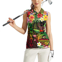 45th Anniversary of Freedom Vanuatu Women Sleeveless Polo Shirt Island Pride Cultural Power Pacific Unity DT02 - Polynesian Pride