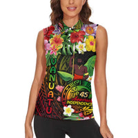 45th Anniversary of Freedom Vanuatu Women Sleeveless Polo Shirt Island Pride Cultural Power Pacific Unity DT02 - Polynesian Pride