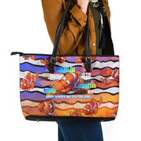 The Ocean Best Dad Leather Tote Bag Like Marlin Happy Fathers Day To a True Hero - Polynesian Pride