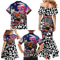 Personalized Kiwi New Zealand Rugby Family Matching Mermaid Dress and Hawaiian Shirt Kiwis Mascot Tropical Pattern DT02 - Polynesian Pride