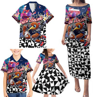 Personalized Kiwi New Zealand Rugby Family Matching Puletasi and Hawaiian Shirt Kiwis Mascot Tropical Pattern DT02 - Polynesian Pride