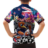 Personalized Kiwi New Zealand Rugby Family Matching Summer Maxi Dress and Hawaiian Shirt Kiwis Mascot Tropical Pattern DT02 - Polynesian Pride
