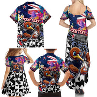Personalized Kiwi New Zealand Rugby Family Matching Summer Maxi Dress and Hawaiian Shirt Kiwis Mascot Tropical Pattern DT02 - Polynesian Pride