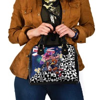 Kiwi New Zealand Rugby Shoulder Handbag Kiwis Mascot Tropical Pattern