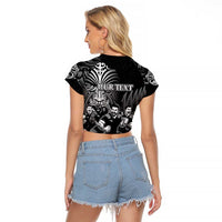 Personalized All Black Brothers Rugby Raglan Cropped T Shirt New Zealand Maori Haka DT02 - Polynesian Pride