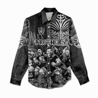 Personalized All Black Brothers Rugby Women Casual Shirt New Zealand Maori Haka