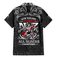 All Black NZL Rugby Champions Family Matching Mermaid Dress and Hawaiian Shirt Maori Warrior DT02 - Polynesian Pride