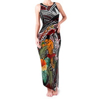 Personalized American Samoa Warrior Family Matching Tank Maxi Dress and Hawaiian Shirt Shark Turtle Polynesian Tattoo DT02 Mom's Dress Black - Polynesian Pride