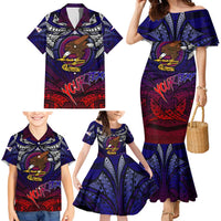 Personalized American Samoa Flag Family Matching Mermaid Dress and Hawaiian Shirt Eagles Polynesian Art DT02 - Polynesian Pride