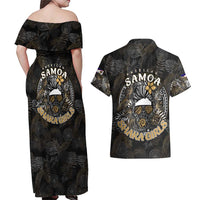 Personalized Shaka Girls America Samoa Couples Matching Off Shoulder Maxi Dress and Hawaiian Shirt Tropical Flowers Vintage DT02 - Polynesian Pride