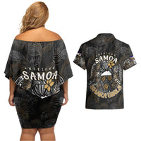 Personalized Shaka Girls America Samoa Couples Matching Off Shoulder Short Dress and Hawaiian Shirt Tropical Flowers Vintage DT02 - Polynesian Pride