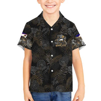 Personalized Shaka Girls America Samoa Family Matching Summer Maxi Dress and Hawaiian Shirt Tropical Flowers Vintage DT02 Son's Shirt Black - Polynesian Pride