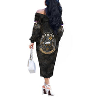 Personalized Shaka Girls America Samoa Off The Shoulder Long Sleeve Dress Tropical Flowers Vintage DT02 - Polynesian Pride