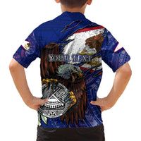 American Samoa Family Matching Tank Maxi Dress and Hawaiian Shirt Brave Eagle Flag Color DT02 - Polynesian Pride