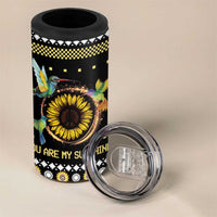 Hummingbird Sunflower Christmas 4 in 1 Can Cooler Tumbler You Are My Sunshine DT03 - Polynesian Pride
