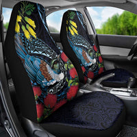 New Zealand Tui Bird Car Seat Cover Maori Koru Mix Pohutukawa DT04 - Polynesian Pride