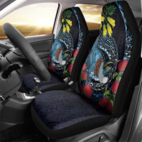 New Zealand Tui Bird Car Seat Cover Maori Koru Mix Pohutukawa DT04 - Polynesian Pride
