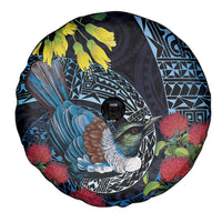 New Zealand Tui Bird Spare Tire Cover Maori Koru Mix Pohutukawa DT04 - Polynesian Pride