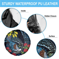 New Zealand Tui Bird Spare Tire Cover Maori Koru Mix Pohutukawa DT04 - Polynesian Pride