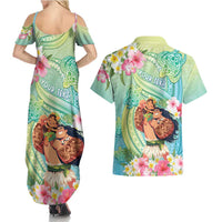 Personalised Hawaii Father's Day Couples Matching Summer Maxi Dress and Hawaiian Shirt Happy Father And Child DT04 - Polynesian Pride