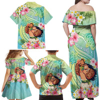 Personalised Hawaii Father's Day Family Matching Off Shoulder Maxi Dress and Hawaiian Shirt Happy Father And Child DT04 - Polynesian Pride