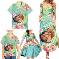 Personalised Hawaii Father's Day Family Matching Summer Maxi Dress and Hawaiian Shirt Happy Father And Child DT04 - Polynesian Pride