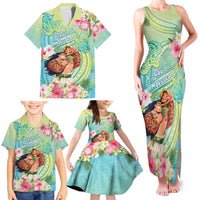 Personalised Hawaii Father's Day Family Matching Tank Maxi Dress and Hawaiian Shirt Happy Father And Child DT04 - Polynesian Pride