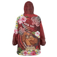 Personalised New Zealand Father's Day Wearable Blanket Hoodie Happy Father And Child DT04 - Polynesian Pride