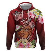 Personalised New Zealand Father's Day Zip Hoodie Happy Father And Child DT04 Pullover Hoodie Red - Polynesian Pride