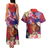 Personalised Samoa Father's Day Couples Matching Tank Maxi Dress and Hawaiian Shirt Happy Father And Child DT04 - Polynesian Pride