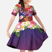 Personalised Samoa Father's Day Family Matching Off Shoulder Maxi Dress and Hawaiian Shirt Happy Father And Child DT04 Daughter's Dress Red - Polynesian Pride