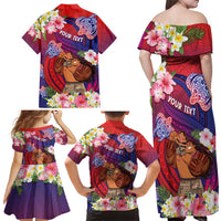 Personalised Samoa Father's Day Family Matching Off Shoulder Maxi Dress and Hawaiian Shirt Happy Father And Child DT04 - Polynesian Pride