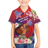 Personalised Samoa Father's Day Family Matching Puletasi and Hawaiian Shirt Happy Father And Child DT04 Son's Shirt Red - Polynesian Pride