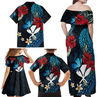 Hawaii Butterfly Family Matching Off Shoulder Maxi Dress and Hawaiian Shirt Kanaka Maoli Mix Hibiscus DT04 - Polynesian Pride