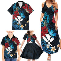 Hawaii Butterfly Family Matching Summer Maxi Dress and Hawaiian Shirt Kanaka Maoli Mix Hibiscus DT04 - Polynesian Pride