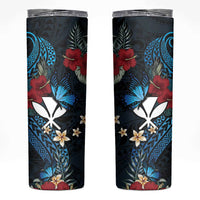 Hawaii Butterfly Skinny Tumbler Kanaka Maoli Mix Hibiscus DT04 Black - Polynesian Pride