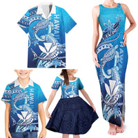 Hawaii Family Matching Tank Maxi Dress and Hawaiian Shirt Turtle With Hammerhead Shark Oceanic DT04 - Polynesian Pride