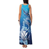 Hawaii Family Matching Tank Maxi Dress and Hawaiian Shirt Turtle With Hammerhead Shark Oceanic DT04 - Polynesian Pride