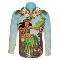 Hawaii Lei Day Family Matching Short Sleeve Bodycon Dress and Hawaiian Shirt Hula Girl With Tropical Forest DT04 - Polynesian Pride