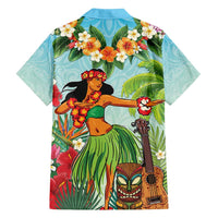 Hawaii Lei Day Family Matching Tank Maxi Dress and Hawaiian Shirt Hula Girl With Tropical Forest DT04 - Polynesian Pride