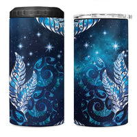 New Zealand Matariki 4 in 1 Can Cooler Tumbler Maori Koru Mix Silver Fern DT04 One Size: 16 oz Blue - Polynesian Pride