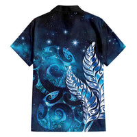 New Zealand Matariki Family Matching Short Sleeve Bodycon Dress and Hawaiian Shirt Maori Koru Mix Silver Fern DT04 - Polynesian Pride